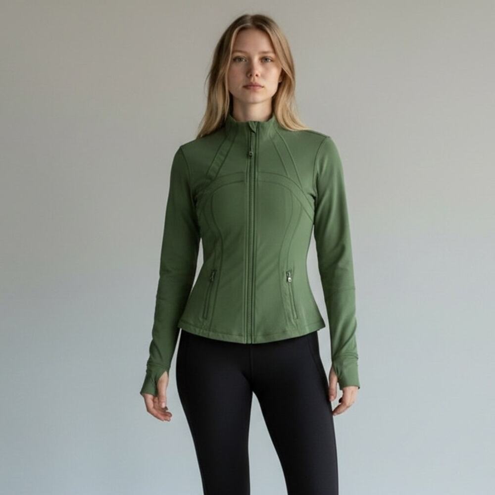 Lululemon Define Jacket Women's Sz 6 Desert Green Full Zip Nulu Long Sleeves